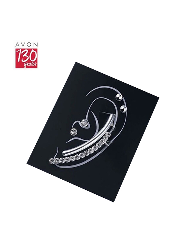 Avon Melissa Silver Plated Ear Cuff and Stud Earrings Gift Set for Women, Silver