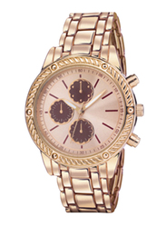 Avon Mayleen Boyfriend Analog Watch for Women with Stainless Steel Band, Water Resistant & Chronograph, Rose Gold