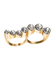 Avon Adriana Fashion Ring for Women, with Stones, Gold/White, Size 8
