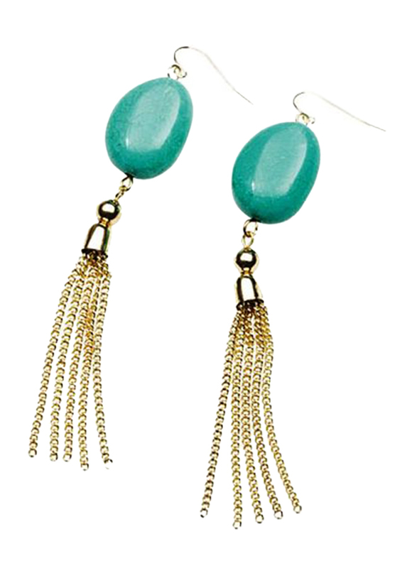 Avon Dalla Metal Drop Earring for Women, Green/Gold