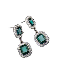 Avon Camile Radiant Dangle Earring for Women, with Emerald Stone, Green/Silver