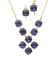 Avon 2-Piece Toast of The Town Jewellery Gift Set for Women, with Bib Necklace and Earrings, Blue/Gold