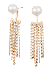 Avon Catie Interchangeable Drop Earring for Women, with Pearl, White/Gold
