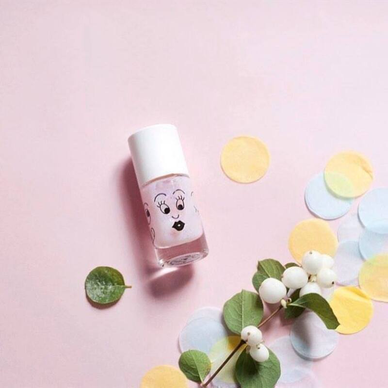 Nailmatic Kids Water Based Nail Polish, 8ml, Polly Light Pink Glitter