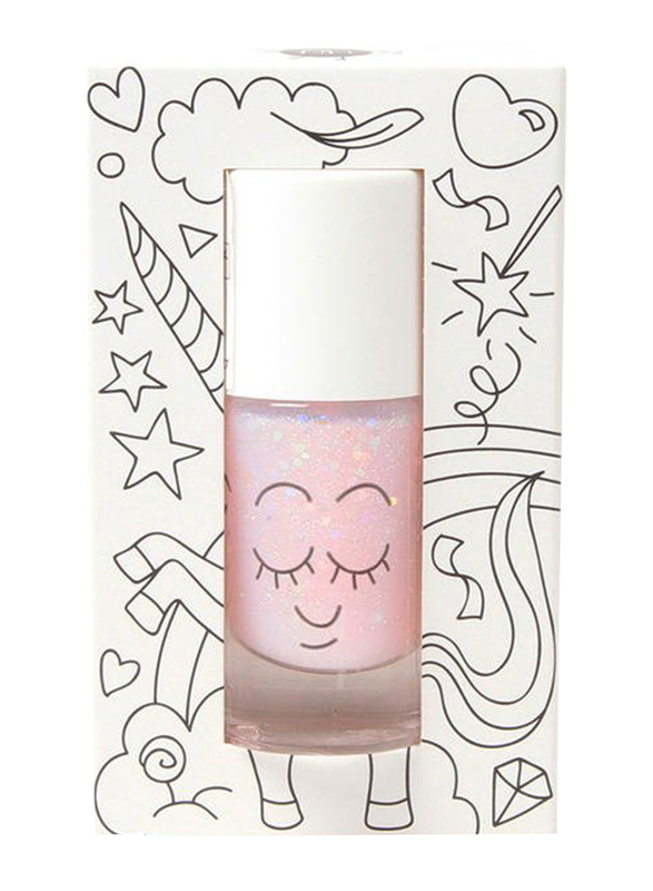 Nailmatic Kids Water Based Nail Polish, 8ml, Polly Light Pink Glitter