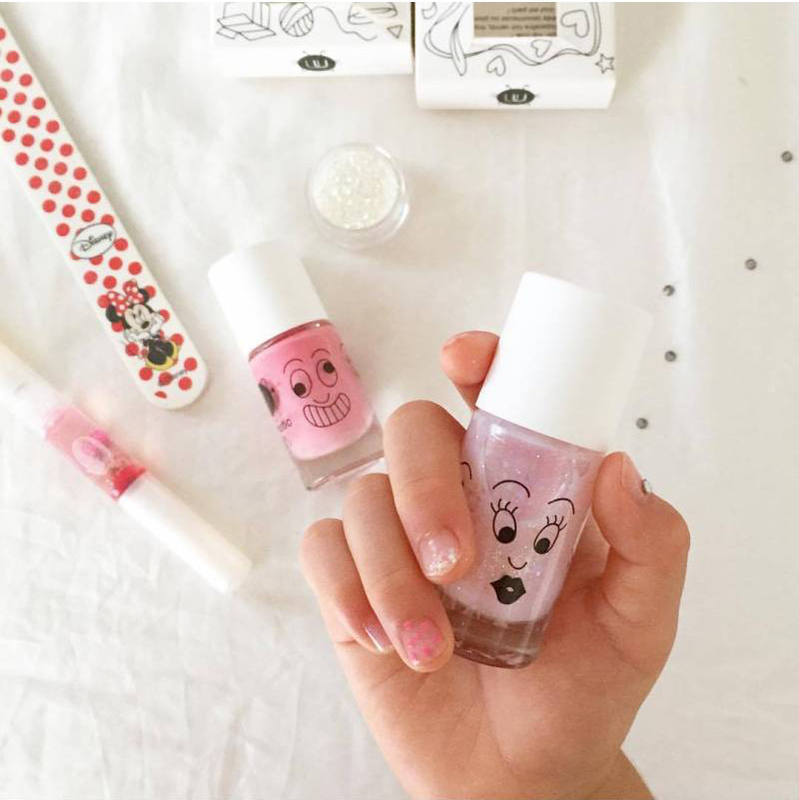 Nailmatic Kids Water Based Nail Polish, 8ml, Polly Light Pink Glitter
