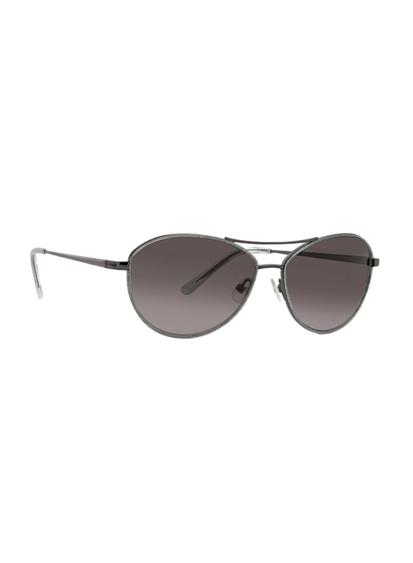 Badgley Mischka Caroline Full Rim Aviator Mint Sunglasses for Women, Dark Brown Lens, 57/15/140