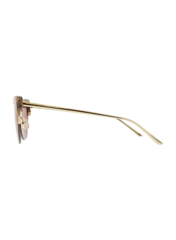 Badgley Mischka Janae Full Rim Cat Eye Rose Gold Sunglasses for Women, Brown Lens, 55/18/135