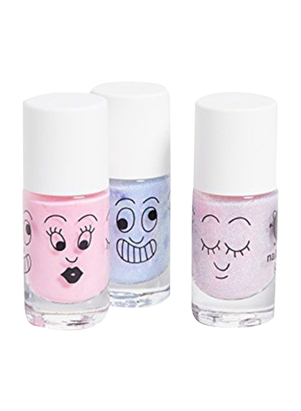Nailmatic Kids 3-Piece Mermaid Water Based Nail Polish Set, 3 x 8 ml, Bella/Elliot/Merlin, Multicolor