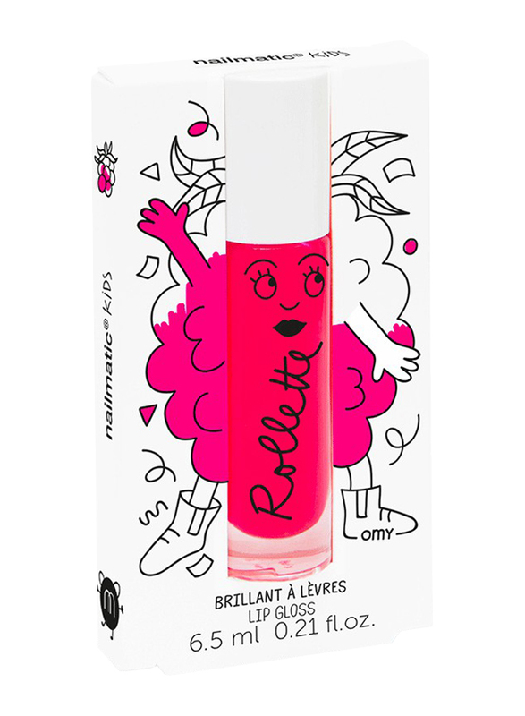 Nailmatic Kids Lip Gloss, 6.5 ml, Raspberry Rollette, Pink