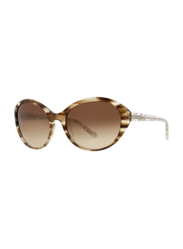 Badgley Mischka Nora Full Rim Oval Toffee Sunglasses for Women, Brown Lens, 59/18/130