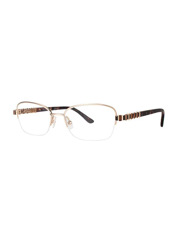 Badgley Mischka Jilian Full Rim Rectangle Gold Frame for Women, 52/17/135
