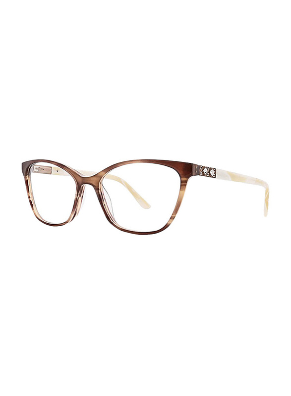 Badgley Mischka Florine Full Rim Tea Cup Toffee Frame for Women, 53/16/140