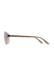 Badgley Mischka Elena Full Rim Aviator Rose Gold Sunglasses for Women, Purple Lens, 58/15/140
