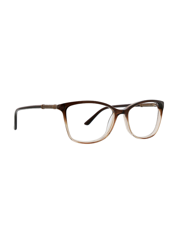 Badgley Mischka Adelais Full Rim Rectangle Toffee Frame for Women, 53/15/135