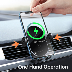 Mcdodo 15W 2-in-1 Dual Coil Auto Clamping Wireless Car Charger, CH-1600, Black
