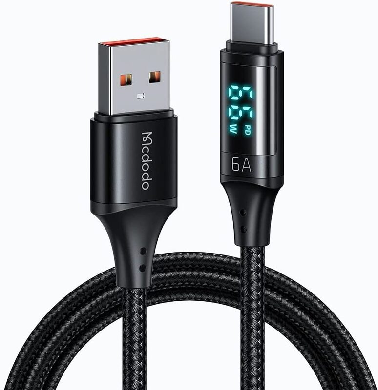 

Mcdodo 4-Feet Charge and Data Sync Cable, USB Type A to USB Type-C for Smartphones/Tablets, Black