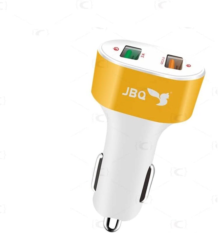 Jbq Dual Port Car Charger, USB 3.0 to USB 3.5A, White