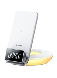 Mcdodo 4-in-1 15W Wireless Desktop Charger Pad with Lamp Alarm Phone Stand, CH-1610, White