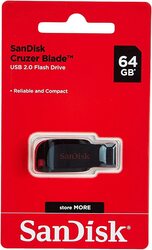 SanDisk 64GB Cruzer Blade USB 2.0 Flash Drive, Black/Red