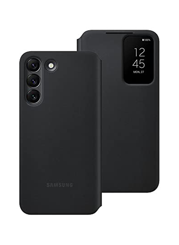 

Samsung S22 Smart Clear View Phone Case Cover, Black