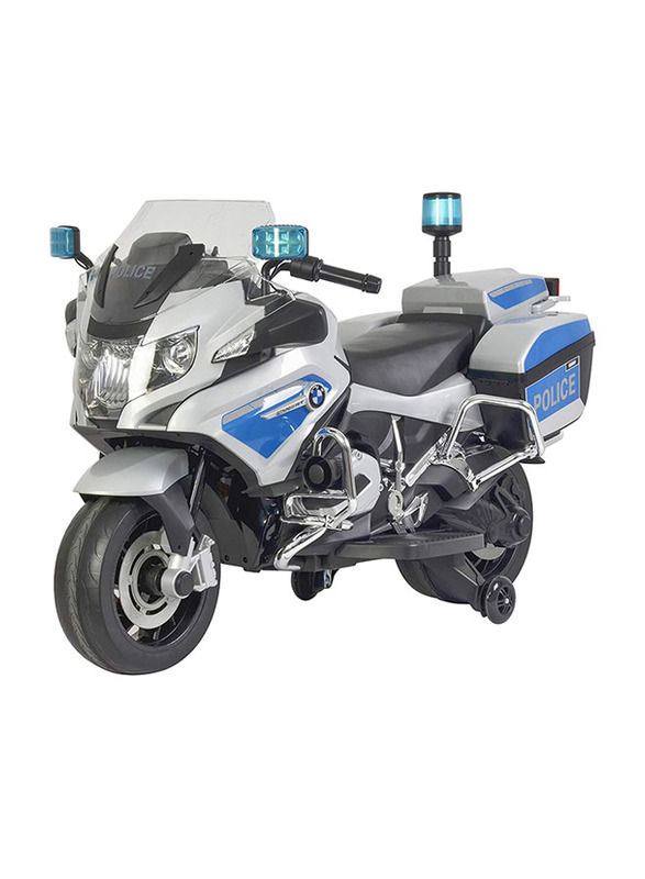 

Toy Land R-1200RT-P Official Licensed Balanced Electric BMW Ride-On Police Bike for Kids, Silver, Ages 3+