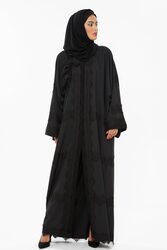 Nukhbaa Lace Abaya with Hijab, Black, XS