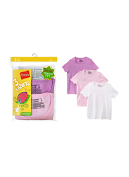 Hanes 3-Pieces P3 Crew Neck Cotton Undershirt for Girls, Multicolor, Extra Large