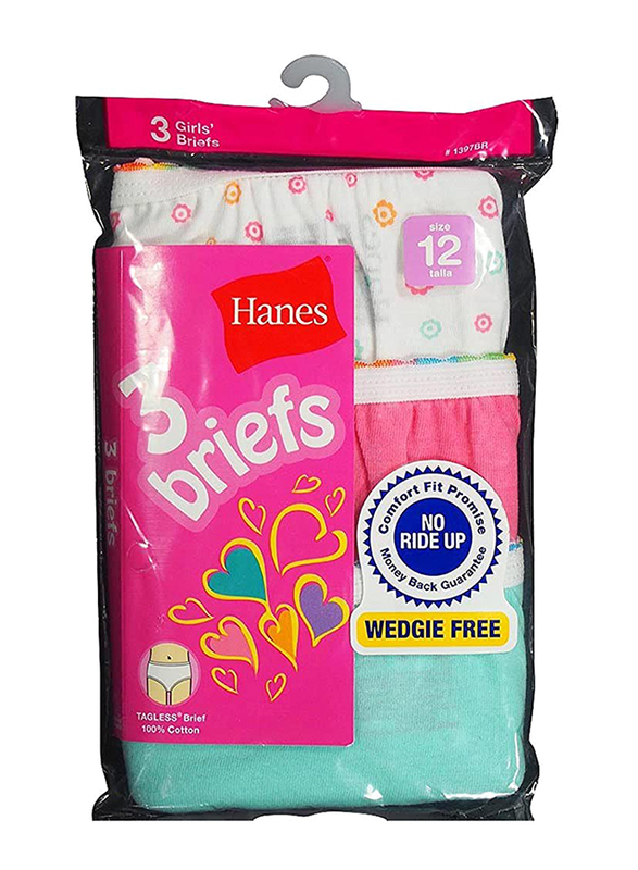 

Hanes Her Way Little Girls Panties for Girls, 3 Pieces, Assorted Color, 12 Years