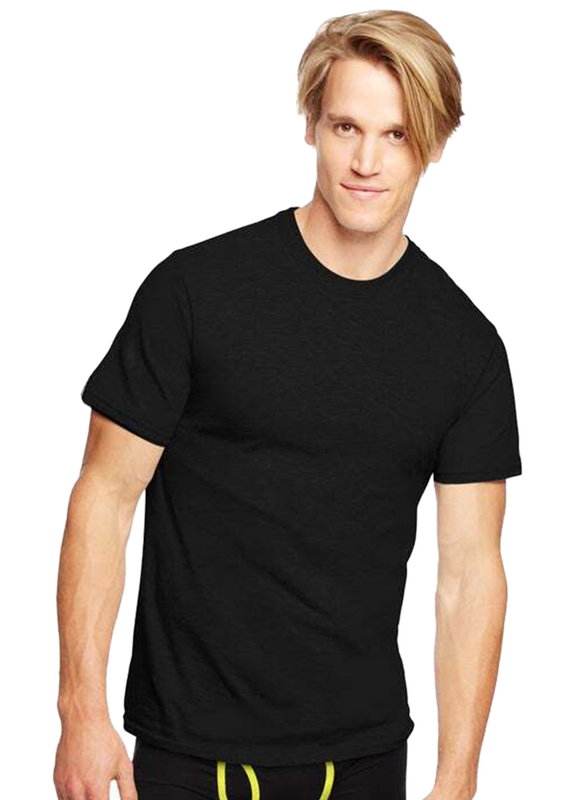 Hanes 3-Piece Ultimate ComfortSoft Crew Neck Undershirt Set for Men, 7873BG, Black/Grey, Small