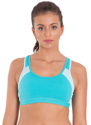 Jockey Power Back Padded Active Bra, Teal Mint, Medium