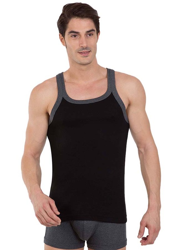 Jockey Zone Fashion Vest for Men, US27-0105, Black, Medium
