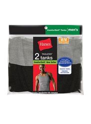 Hanes 2-Pieces Tank Vest for Men, Multicolor, Extra Large