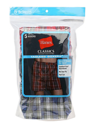 Hanes 5-Piece Ultimate Classic Tartan Boxers Set for Men, 745BP5, Multicolor, Small