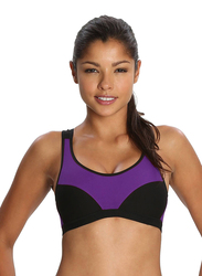 Jockey Xena Active Bra, Black/Purple, Small