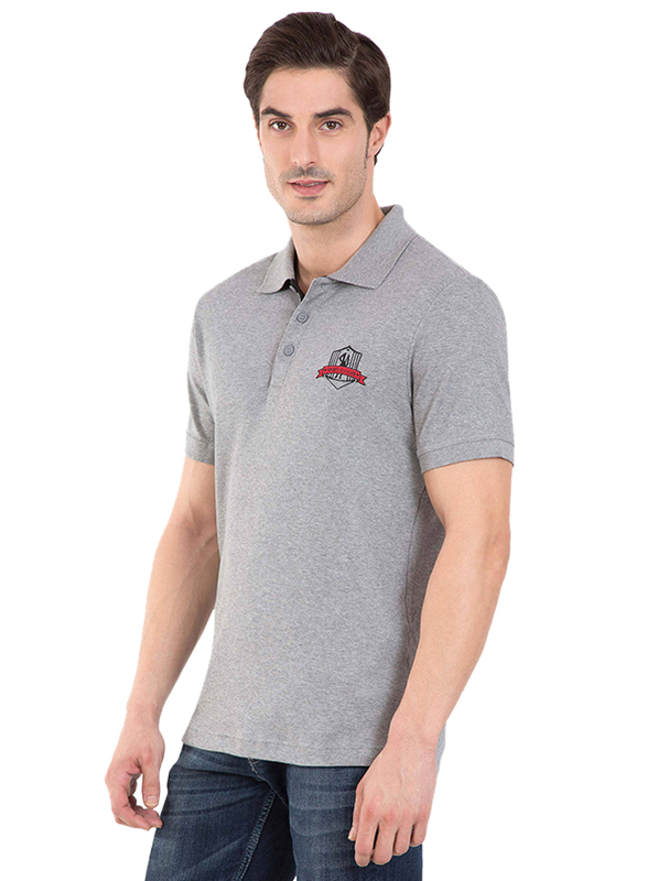 Jockey Men's 24X7 Short Sleeve Sport Polo Shirt, 3911-0103, Small, Grey Melange
