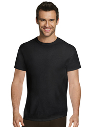 Hanes 4-Piece Ultimate ComfortFit Crew Neck Undershirt T-shirt Set for Men, UFT1B4, Black, Medium