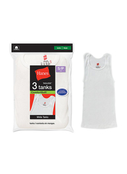 Hanes 3-Pieces Tank Vest for Boys, White, Small