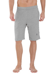 Jockey Men's 24X7 Double Stripe Detail Knit Sport Shorts Double Extra Large, Grey Melange/Navy Blue