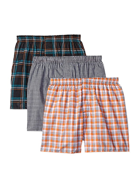 Hanes 3-Piece Ultimate Hanging Waterfall Boxers Set for Men, UTHXD3, Assorted 4, Small
