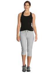 Jockey Ladies 24X7 Capri Pants for Women, Large, Light Grey Melange