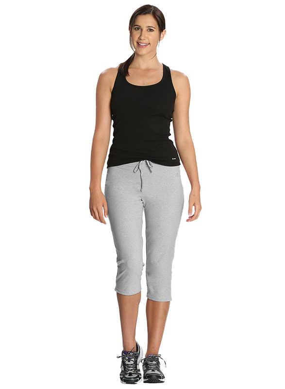 Jockey Ladies 24X7 Capri Pants for Women, Extra Large, Light Grey Melange