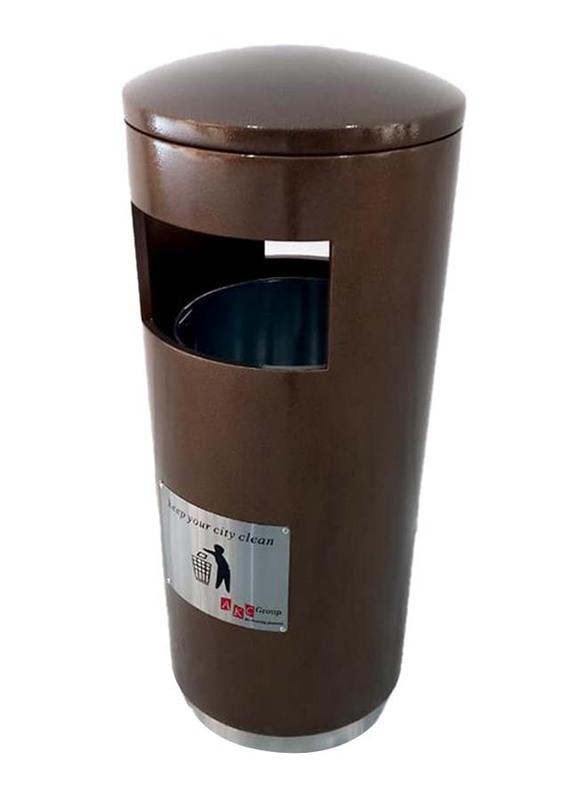 

AKC Metal Road Bin with Ashtray, 60 Liters, Brown/Silver