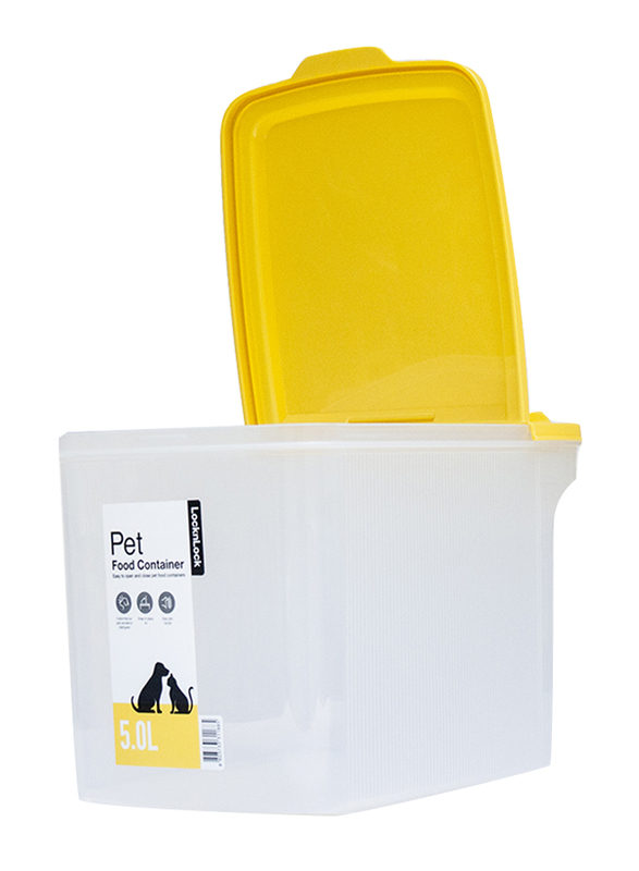 

LocknLock Pet Dry Food Container with Handle, 5L, Yellow/Clear