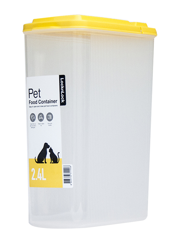 

LocknLock Pet Easy Grip Dry Pet Food Container, 2.4L, Yellow/Clear