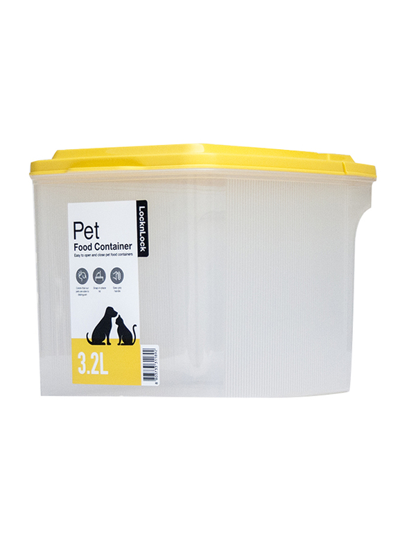 

LocknLock Pet Dry Pet Food Container with Handle, 3.2L, Yellow/Clear