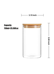 Lushh 3-Piece Glass Food Container Set With Airtight Bamboo Lid, Clear