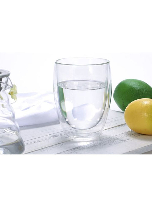350ml Glass Heat Resistant Double Wall Everyday Drinkware Glass, Clear