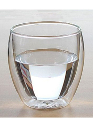 250ml Glass Heat Resistant Double Layers Tea Cup, 8.2 x5.5 x 8.8cm, Clear