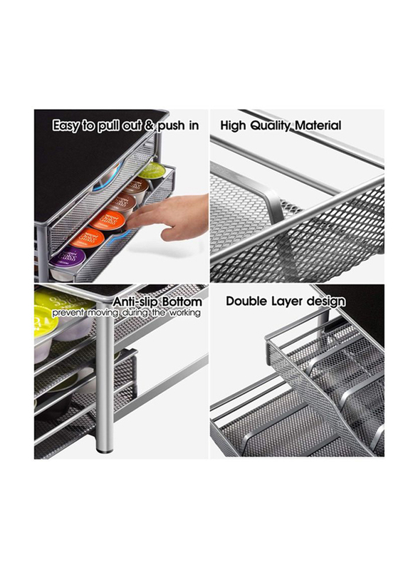 1Chase Double Layer Coffee Capsule Holder Drawer, Black